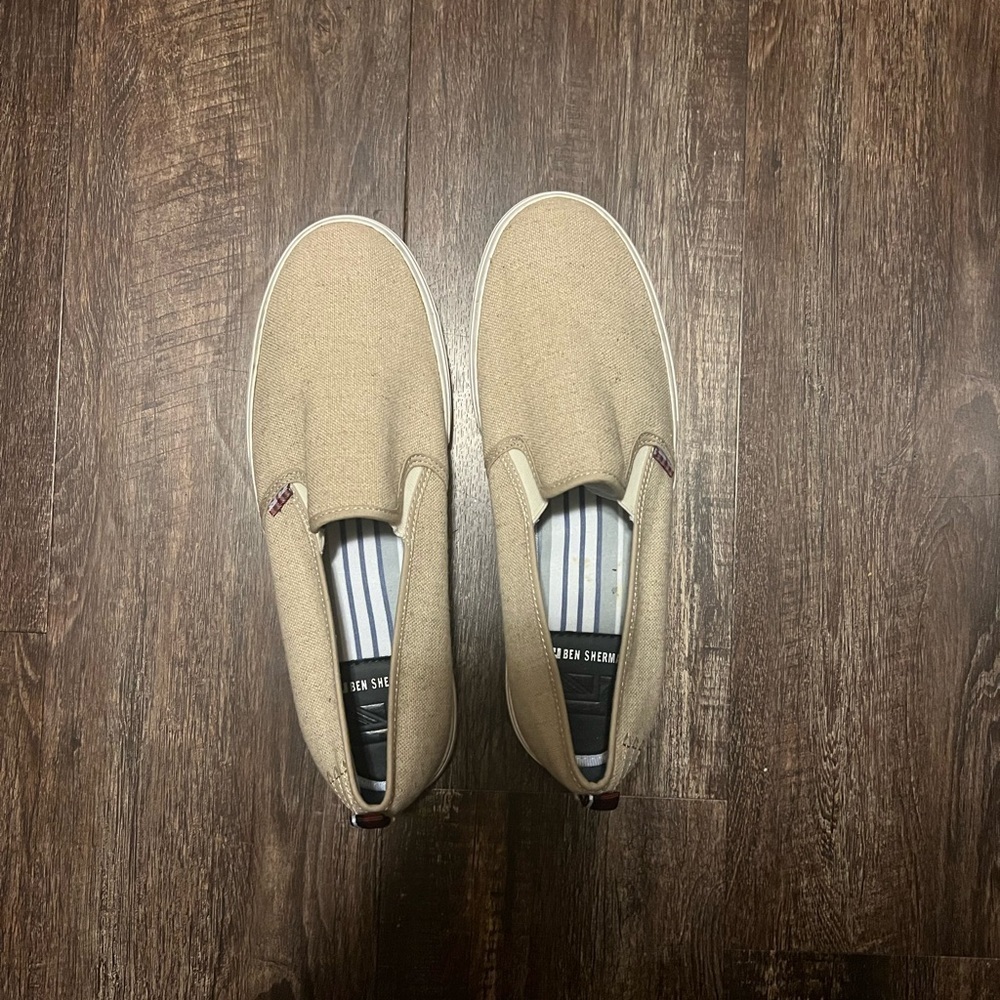 Ben Sherman Beige Slip-On Loafers - Picture 2 of 5